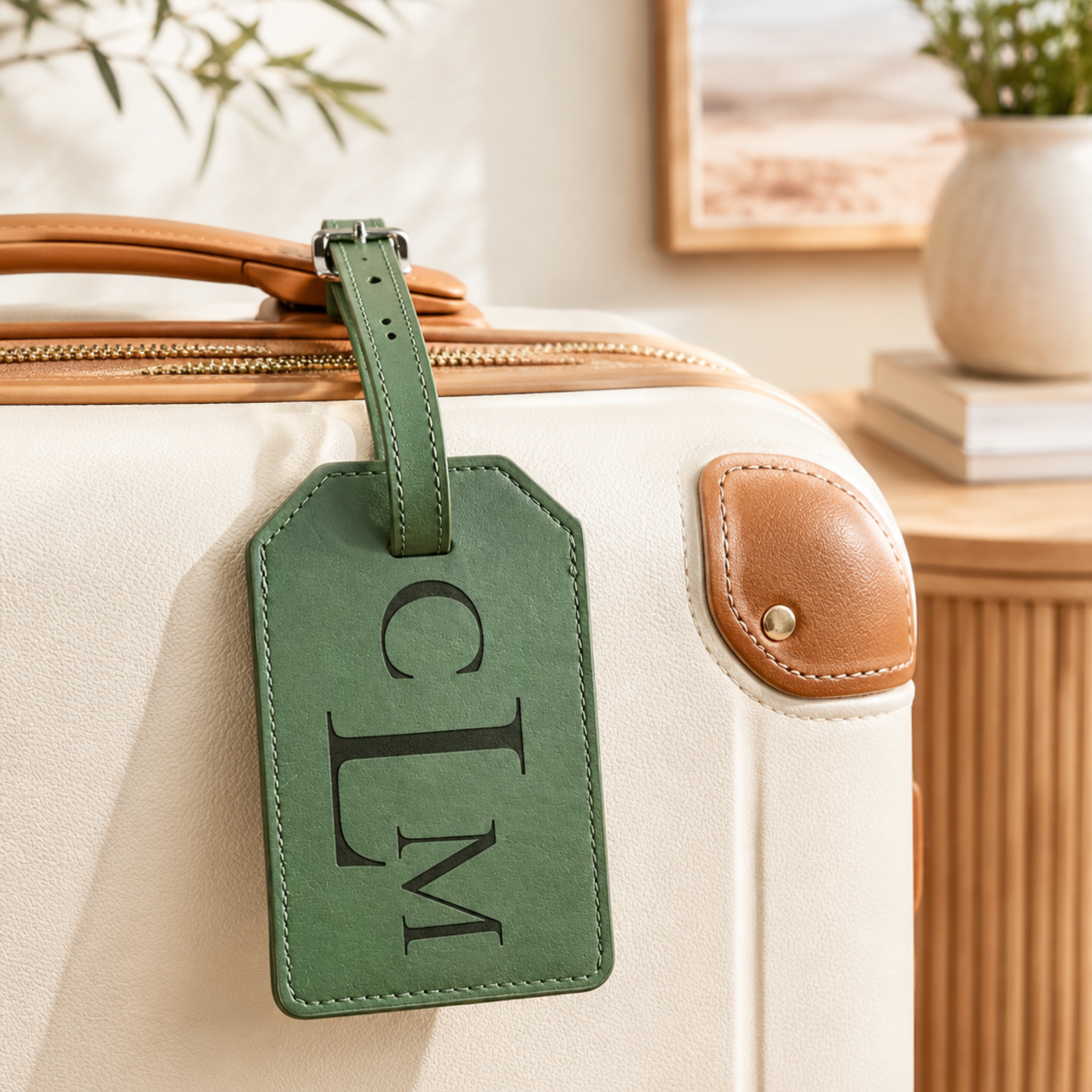 Personalized Leatherette Luggage Tag | Engraved Travel Gift for Him or Her