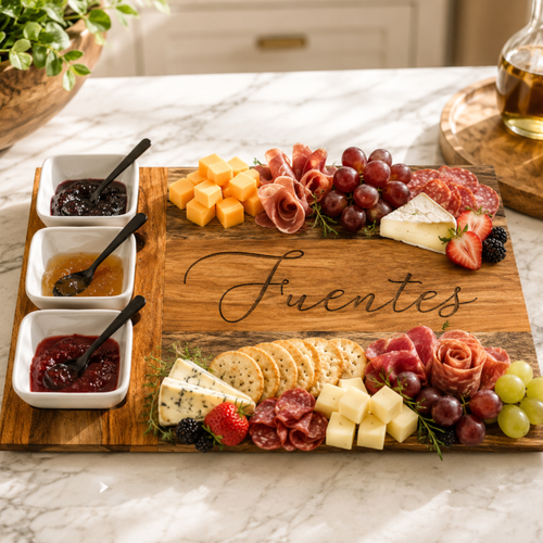 7 Pc Charcuterie Board & Bowl Set | Black Limba & Hickory