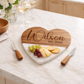 Personalized Heart Engraved Cheese Board Set
