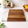 Personalized Marble & Acacia Wood Cutting Board