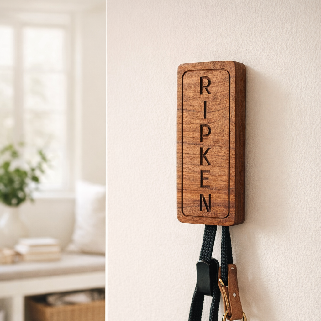 Engraved Wooden Wall Hook Set (2 pack)