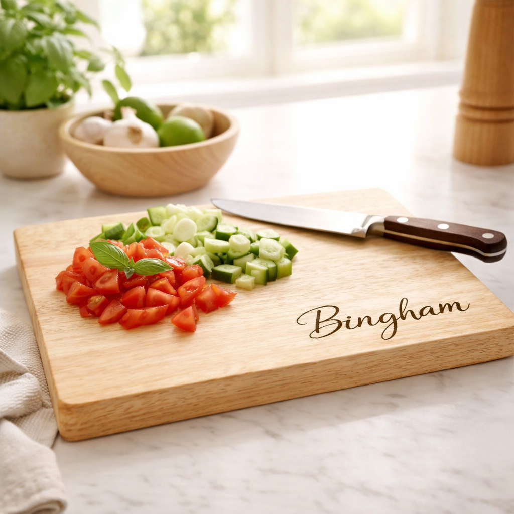 Personalized Rubberwood Cutting Board