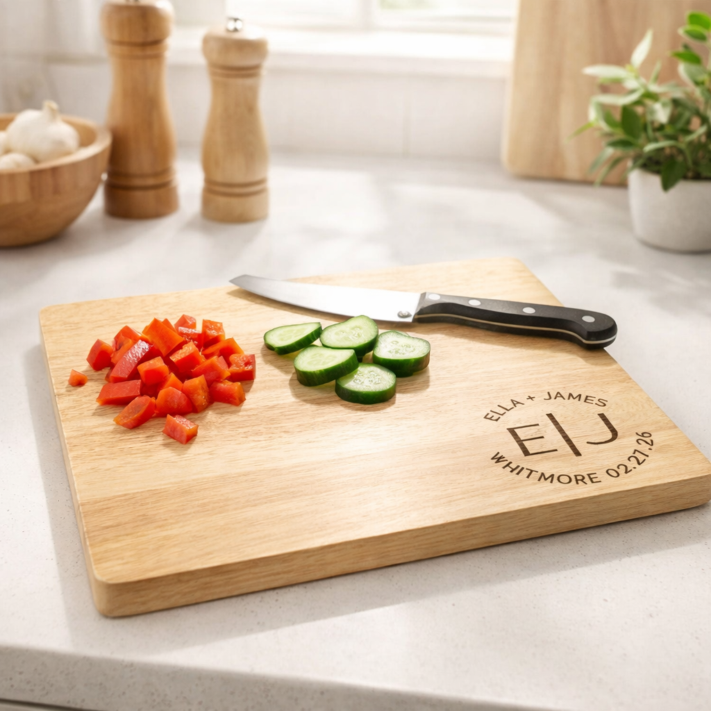 Personalized Rubberwood Cutting Board