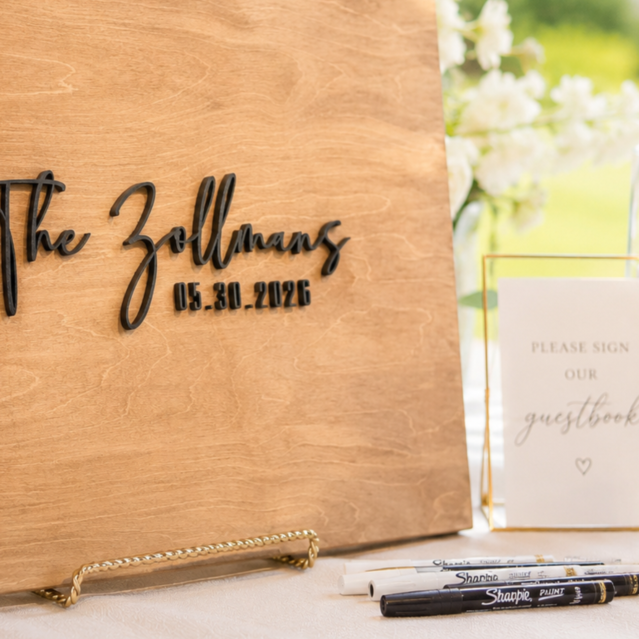 Personalized Wedding Guest Book Sign | Custom Wood Wedding Keepsake