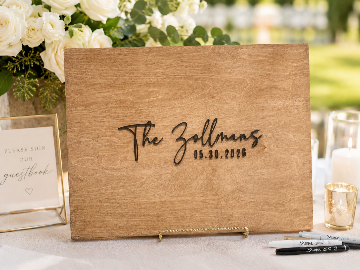 Personalized Wedding Guest Book Sign | Custom Wood Wedding Keepsake